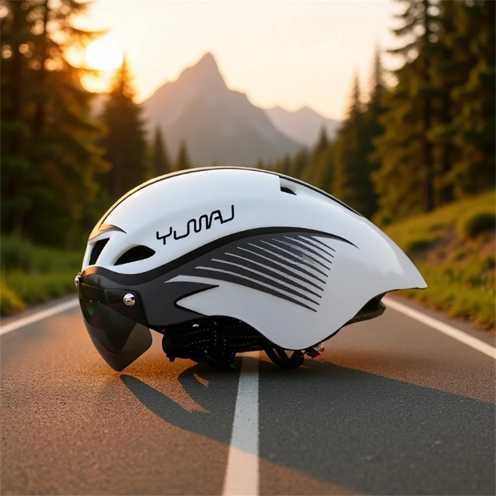 Brand New YUMAJ WINGER II Aero Road Bicycle Helmet for Riding with Magnetic Goggles TT Racing Bicycle Sports Safety Helmet YM-16