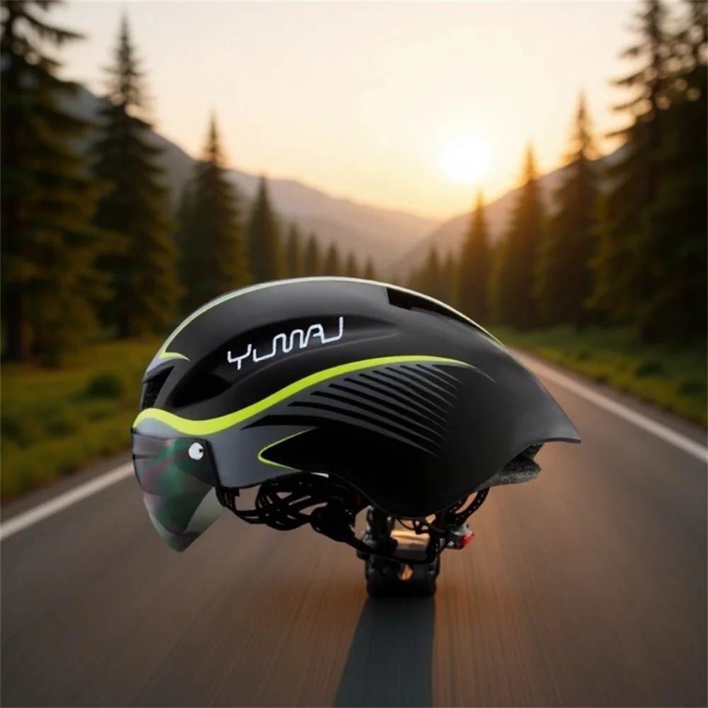 Brand New YUMAJ WINGER II Aero Road Bicycle Helmet for Riding with Magnetic Goggles TT Racing Bicycle Sports Safety Helmet YM-16