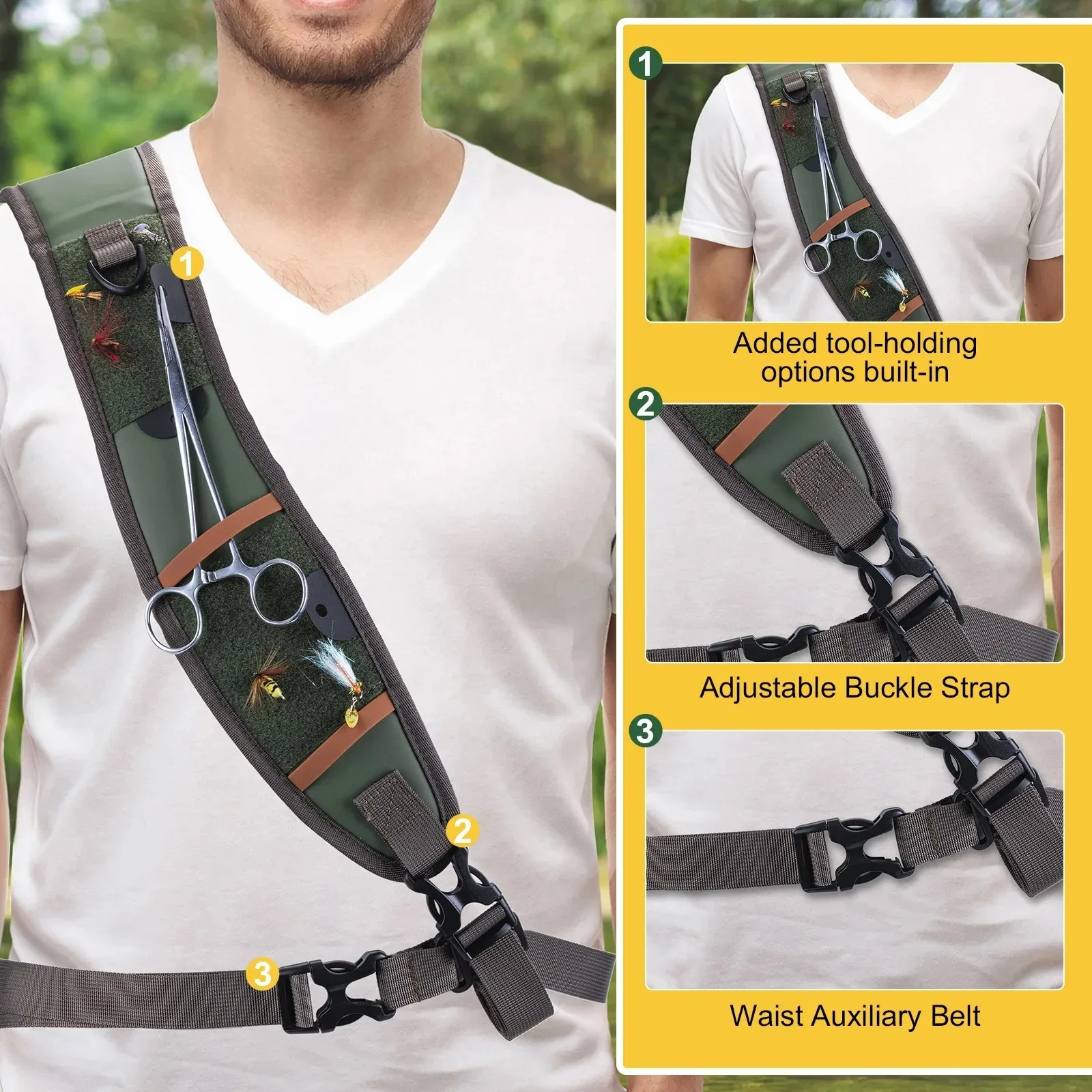 Goture Fly Fishing Bag IPX8 Waterproof Multifunctional Portable Waist Pack 840D TUP Fishing Tool Storage Bag with Rod Holder
