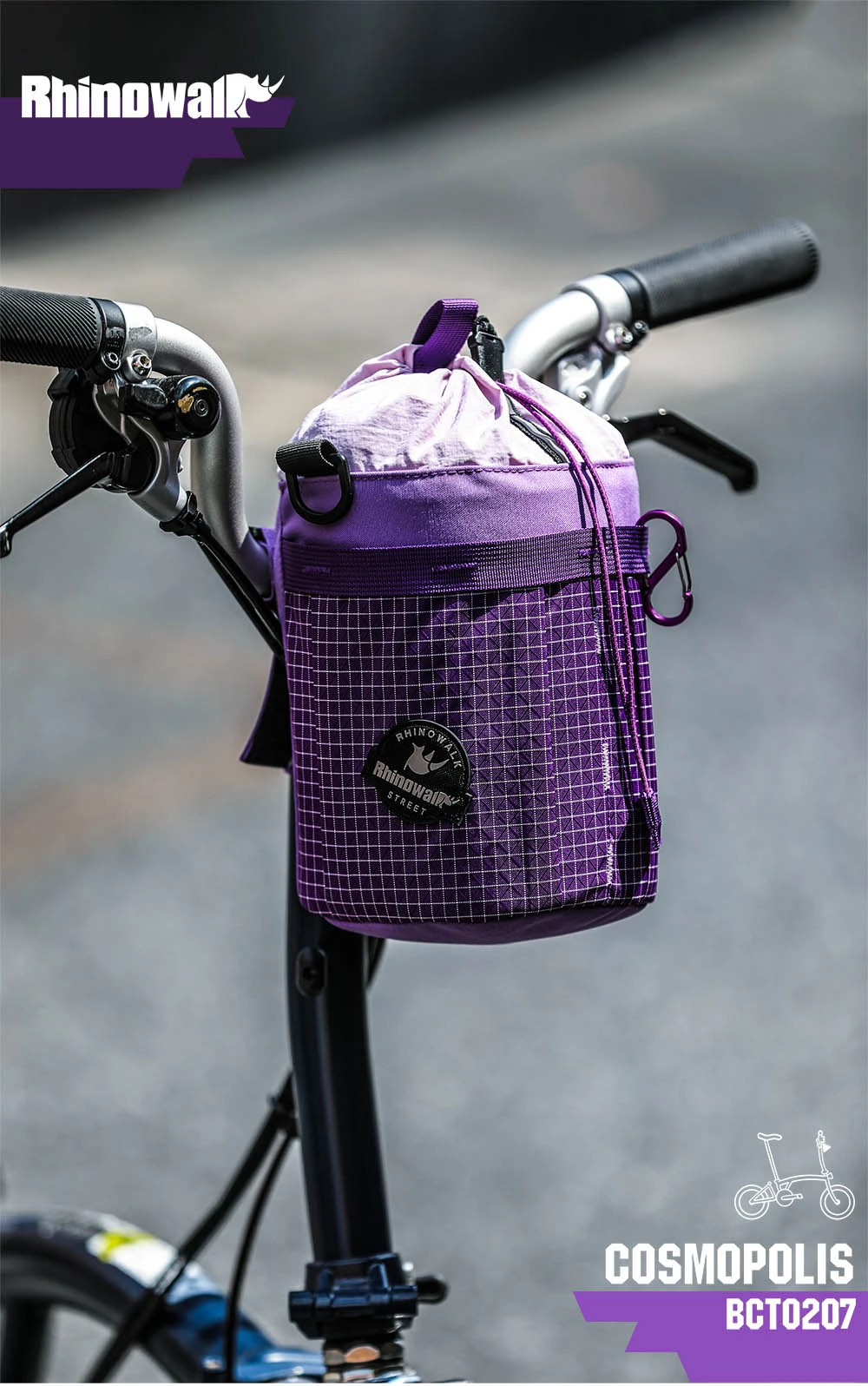 Rhinowalk Bicycle Front Tube Water Bottle Bag 2.5L Urban Cycling Handlebar Carrier Pouch Storage For MTB Road Bike Folding Bike