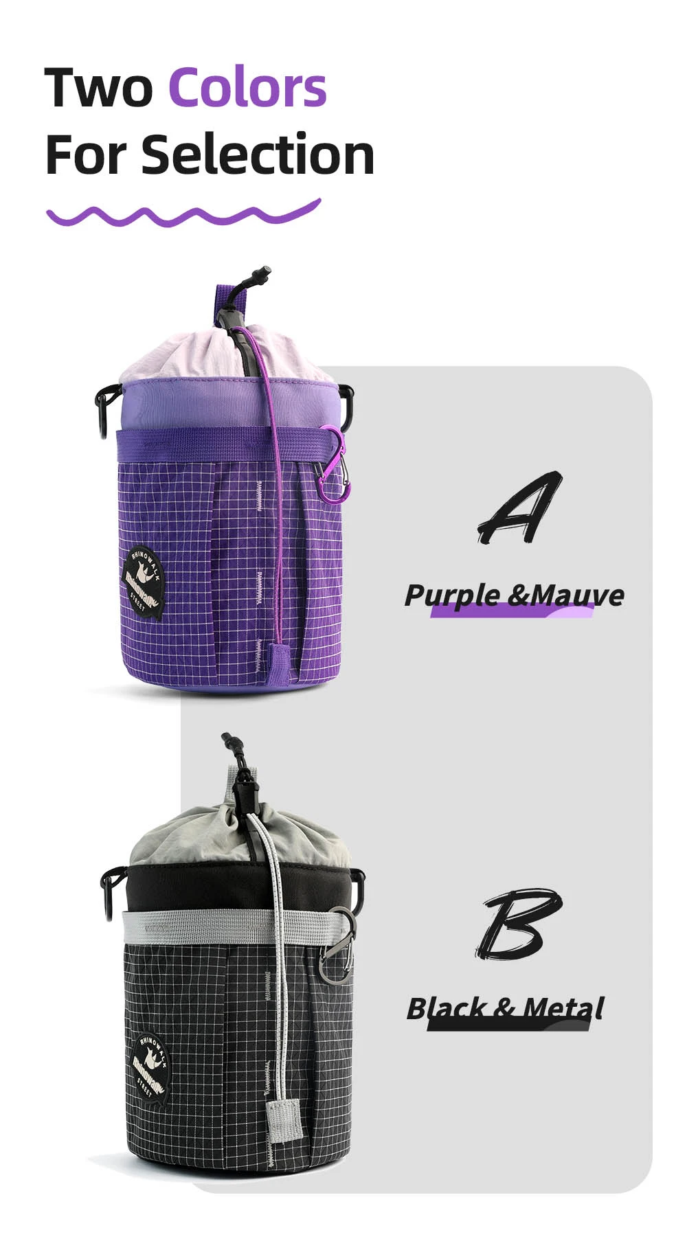 Rhinowalk Bicycle Front Tube Water Bottle Bag 2.5L Urban Cycling Handlebar Carrier Pouch Storage For MTB Road Bike Folding Bike