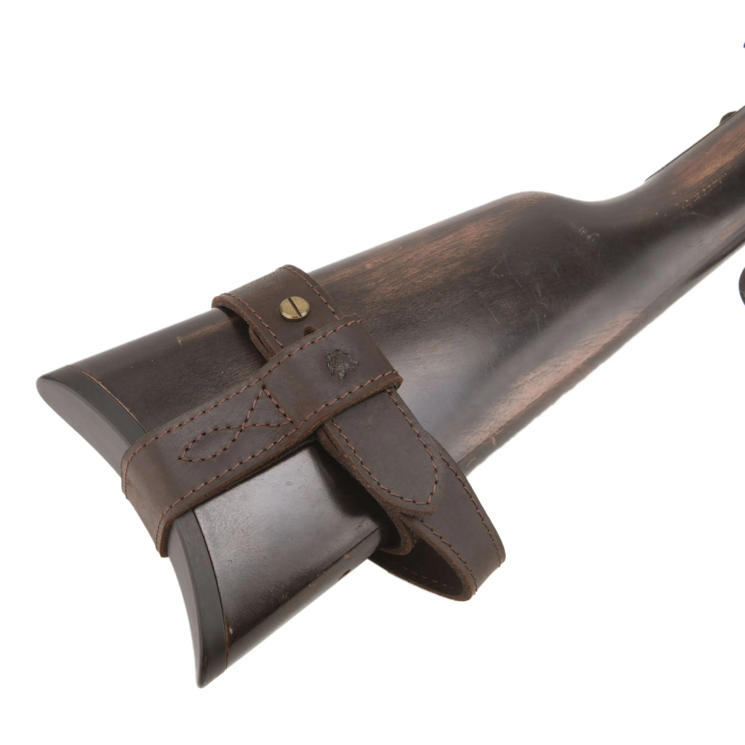 Upgraded Cowhide Leather Shotgun/Rifle No-Drill Harnessed Buttstock Holder Sling Mount