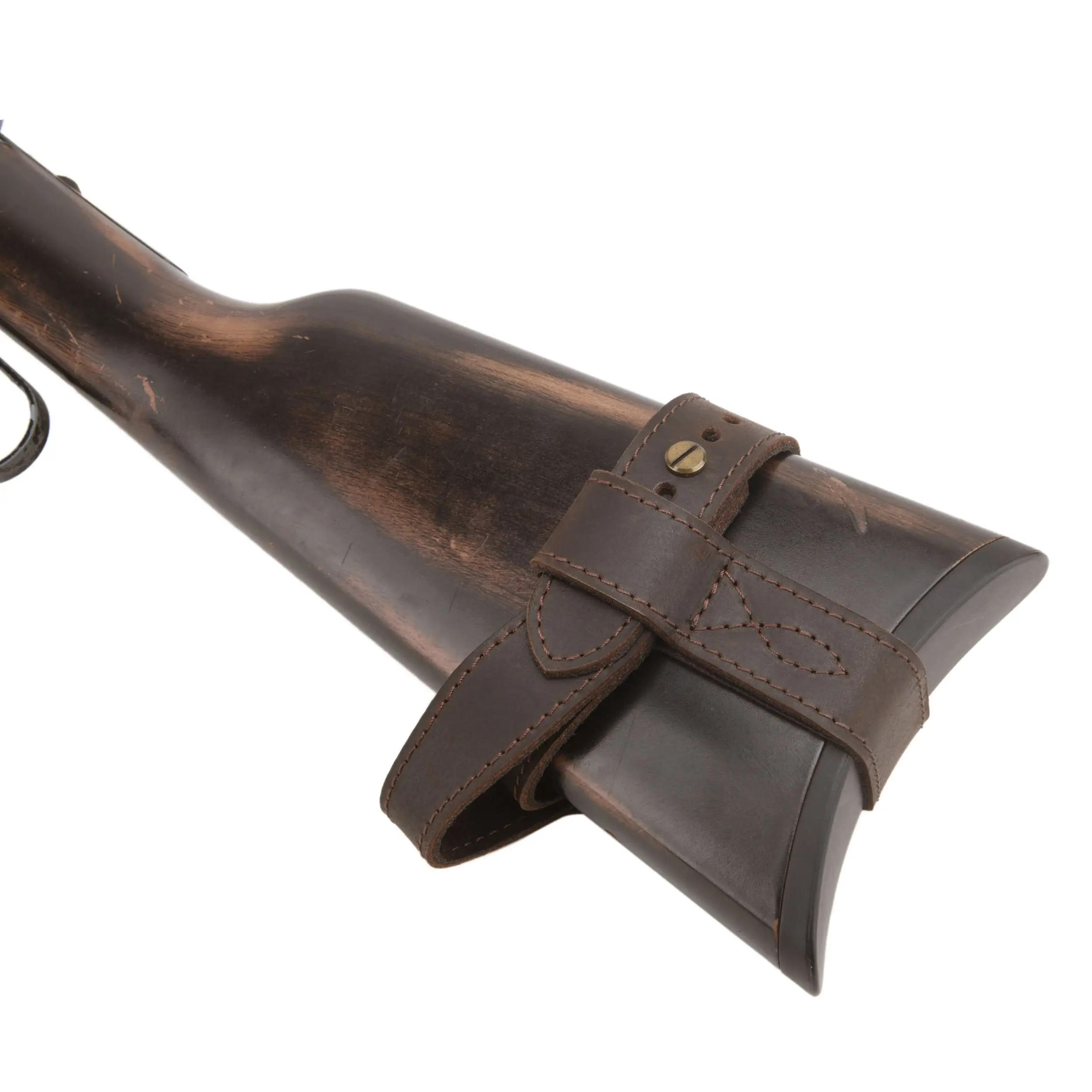 Upgraded Cowhide Leather Shotgun/Rifle No-Drill Harnessed Buttstock Holder Sling Mount