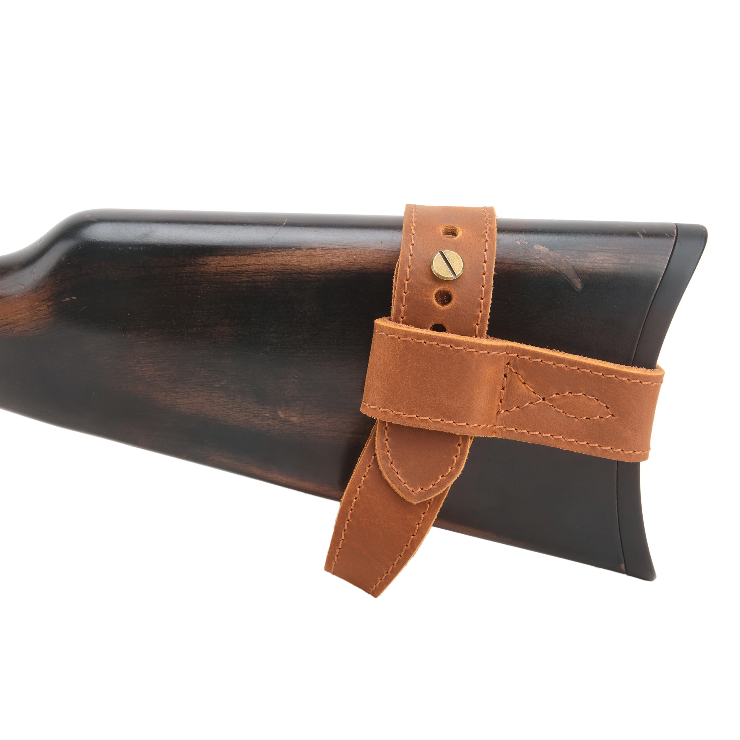Upgraded Cowhide Leather Shotgun/Rifle No-Drill Harnessed Buttstock Holder Sling Mount