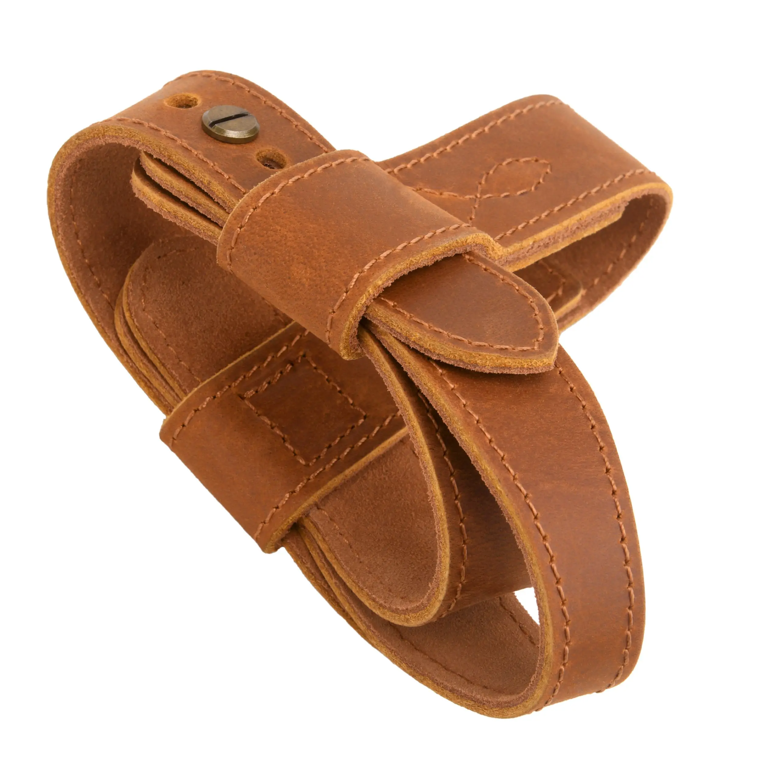 Upgraded Cowhide Leather Shotgun/Rifle No-Drill Harnessed Buttstock Holder Sling Mount