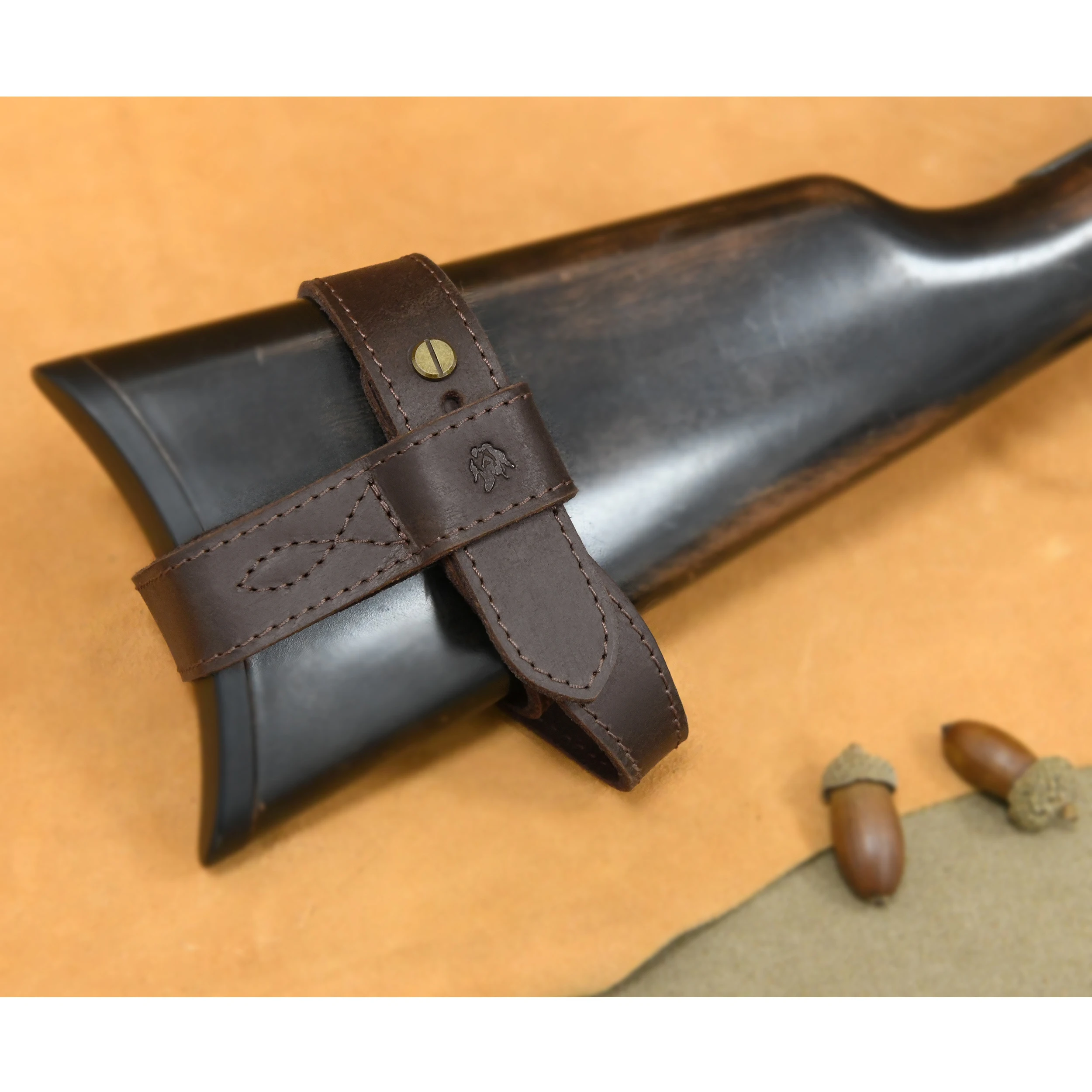 Upgraded Cowhide Leather Shotgun/Rifle No-Drill Harnessed Buttstock Holder Sling Mount