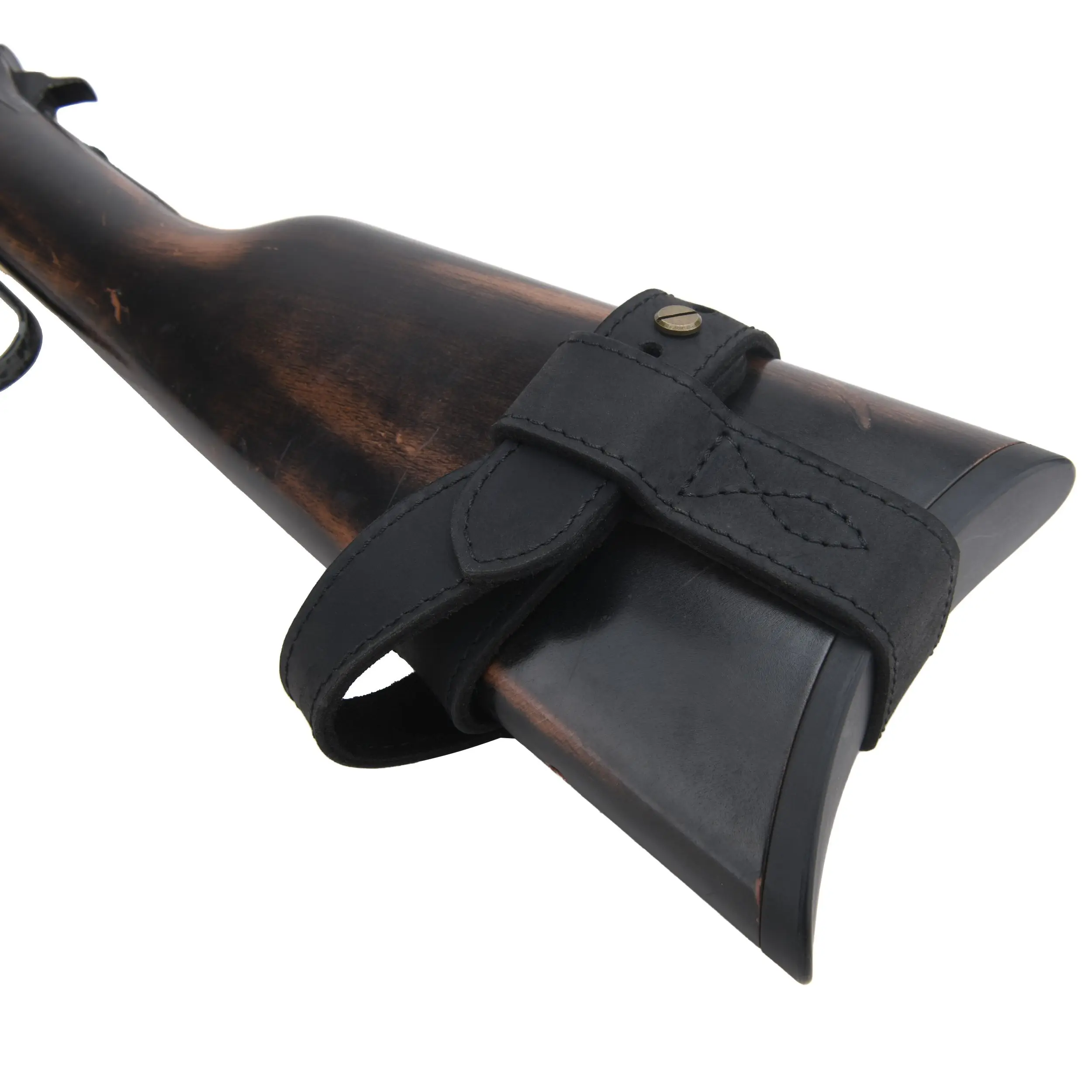 Upgraded Cowhide Leather Shotgun/Rifle No-Drill Harnessed Buttstock Holder Sling Mount