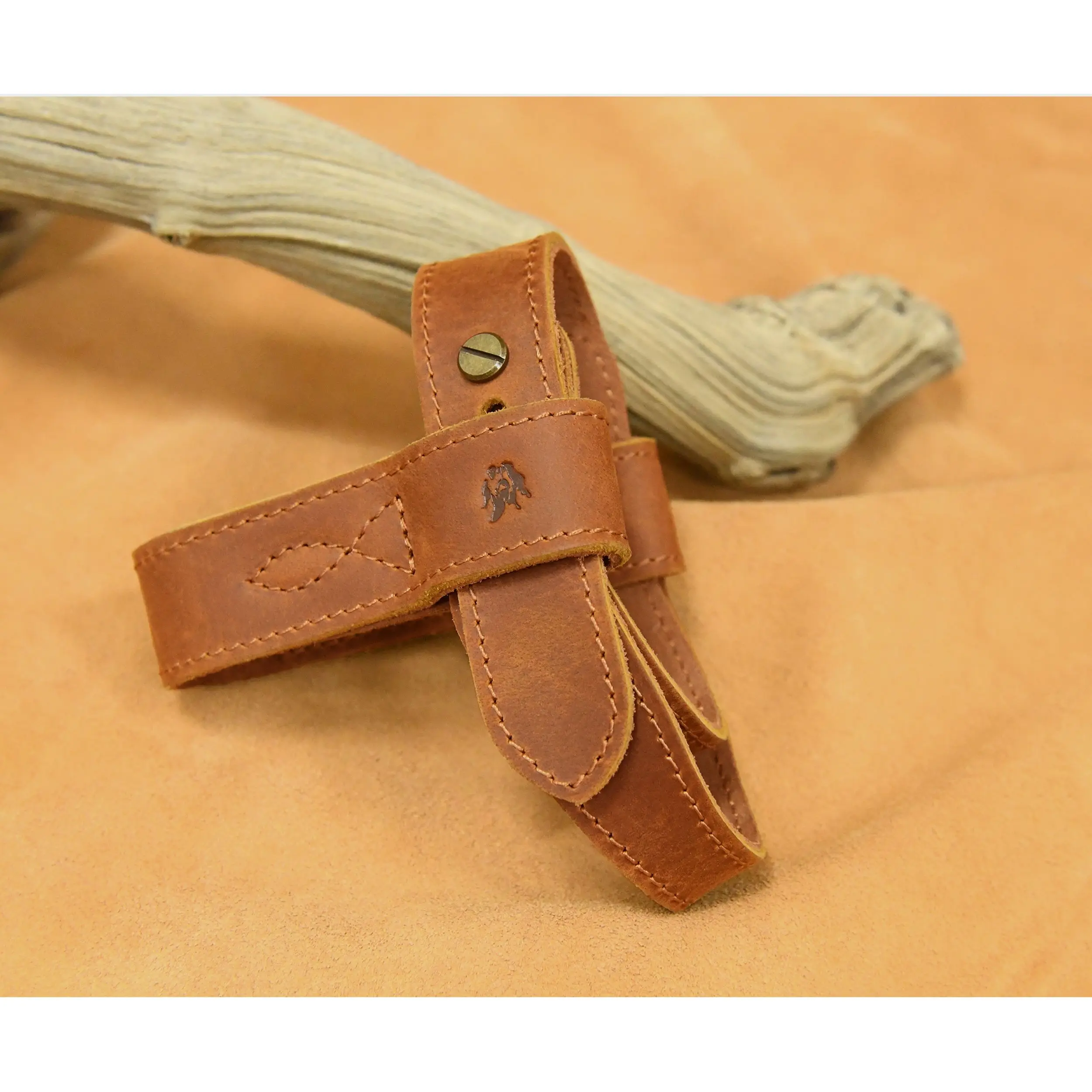 Upgraded Cowhide Leather Shotgun/Rifle No-Drill Harnessed Buttstock Holder Sling Mount