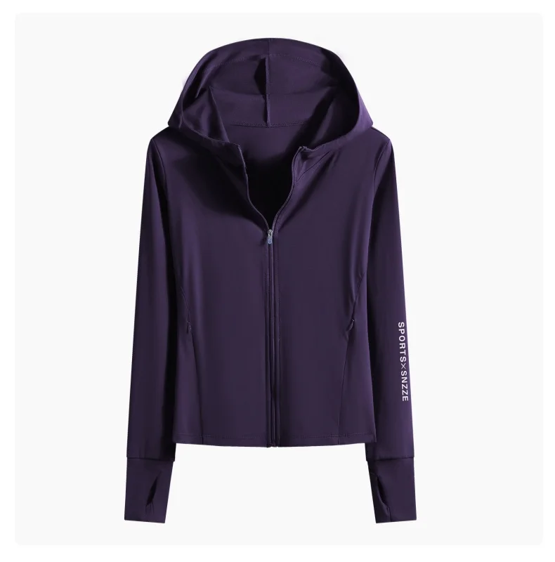 DRUR Autumn Winter Yoga Top Women Hooded Workout Jacket Zip Up Athletic Running Shirts with Pockets Sportswear Christmas Gifts