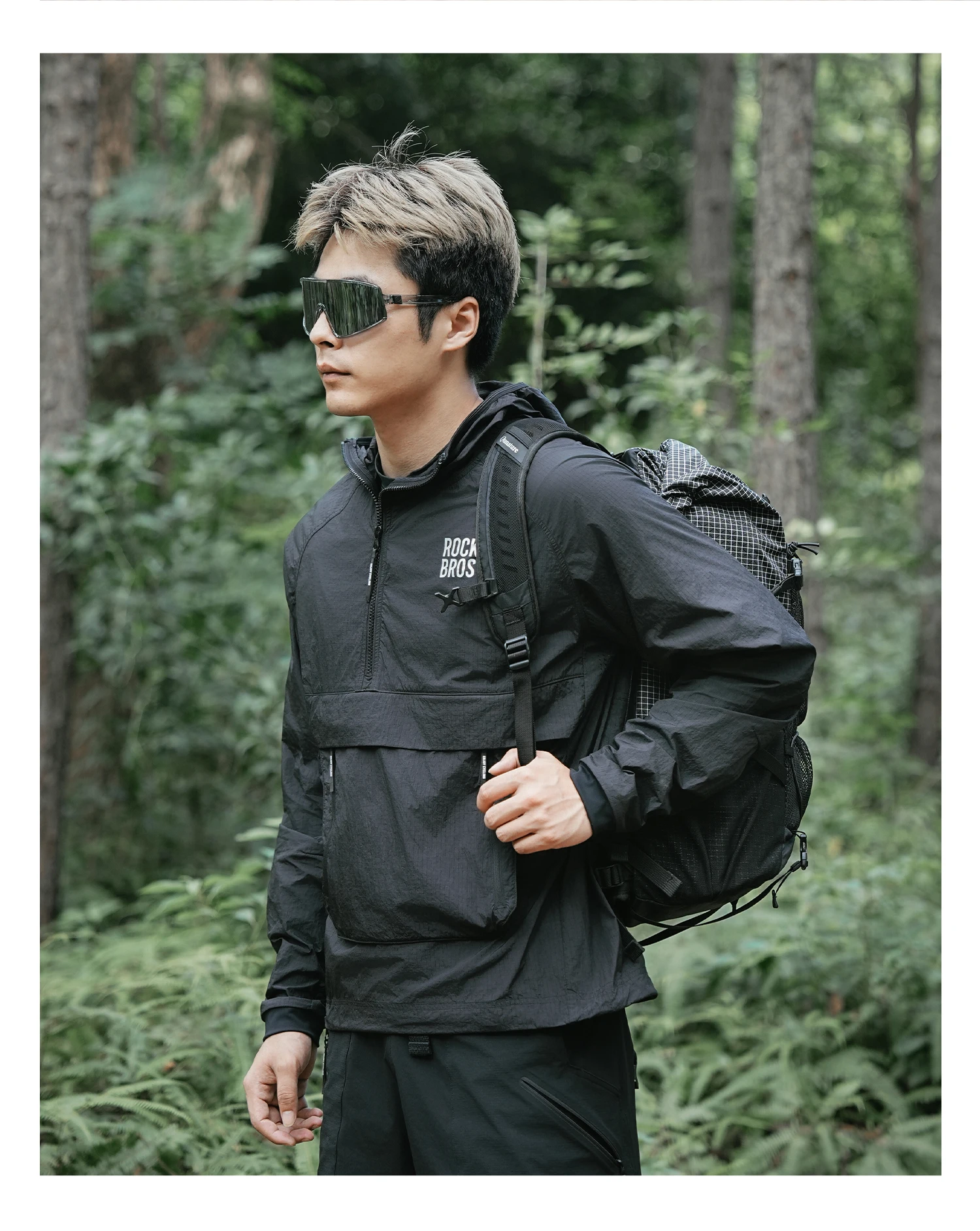 ROCKBROS Cycling Waterproof Jacket Casual Detachable Pocket Windbreaker Breathable Bicycle Clothes Windproof Outdoor Clothing