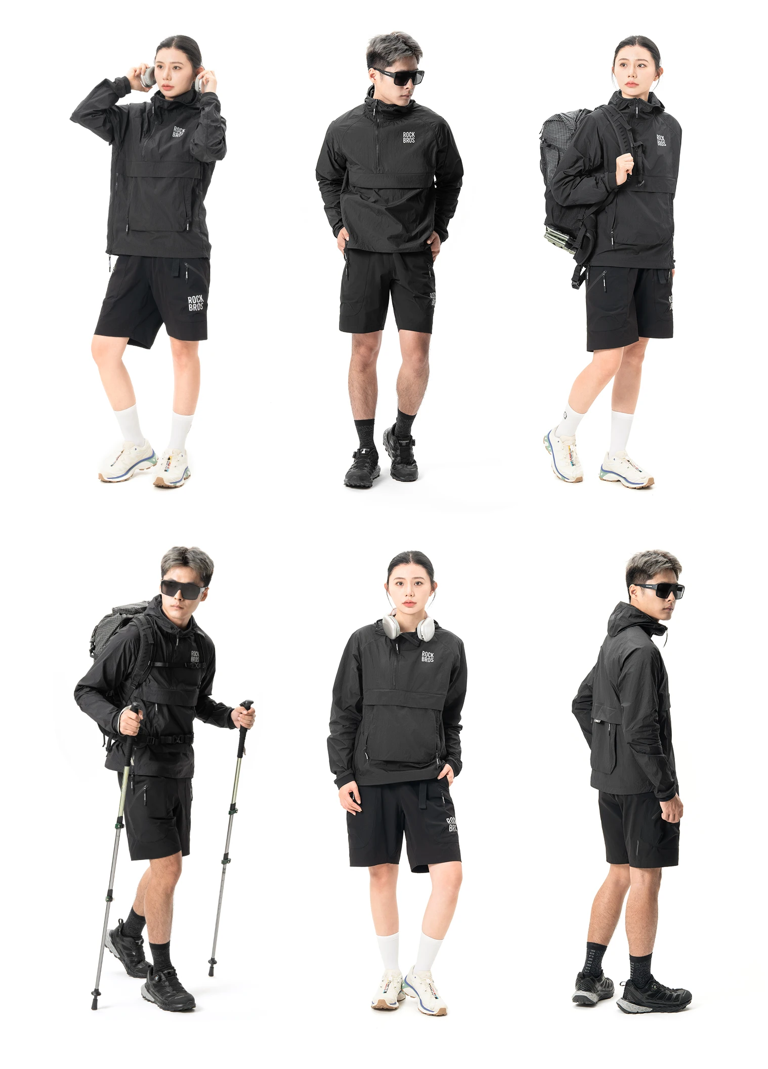ROCKBROS Cycling Waterproof Jacket Casual Detachable Pocket Windbreaker Breathable Bicycle Clothes Windproof Outdoor Clothing