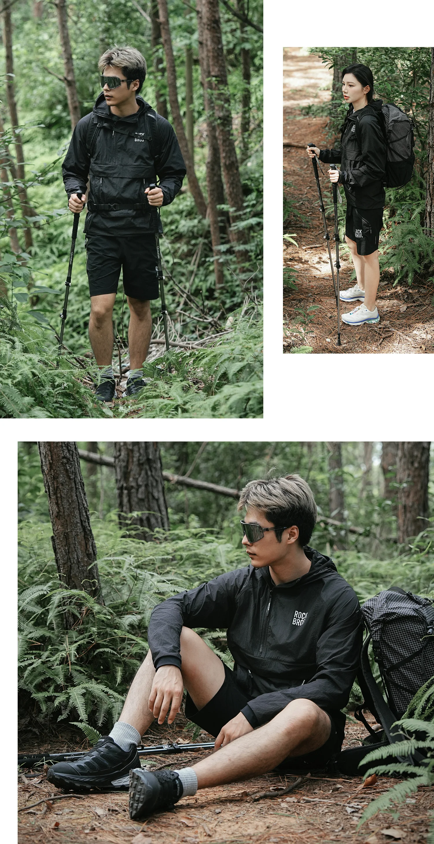 ROCKBROS Cycling Waterproof Jacket Casual Detachable Pocket Windbreaker Breathable Bicycle Clothes Windproof Outdoor Clothing