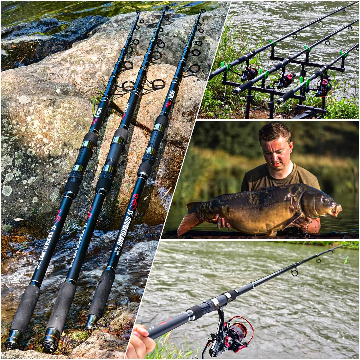 Sougayilang 30T High Carbon Carp Fishing Rod 36 42 Meters EVA Non Slip Grip Telescopic Rod Hard Power Long Casting Fishing Rod