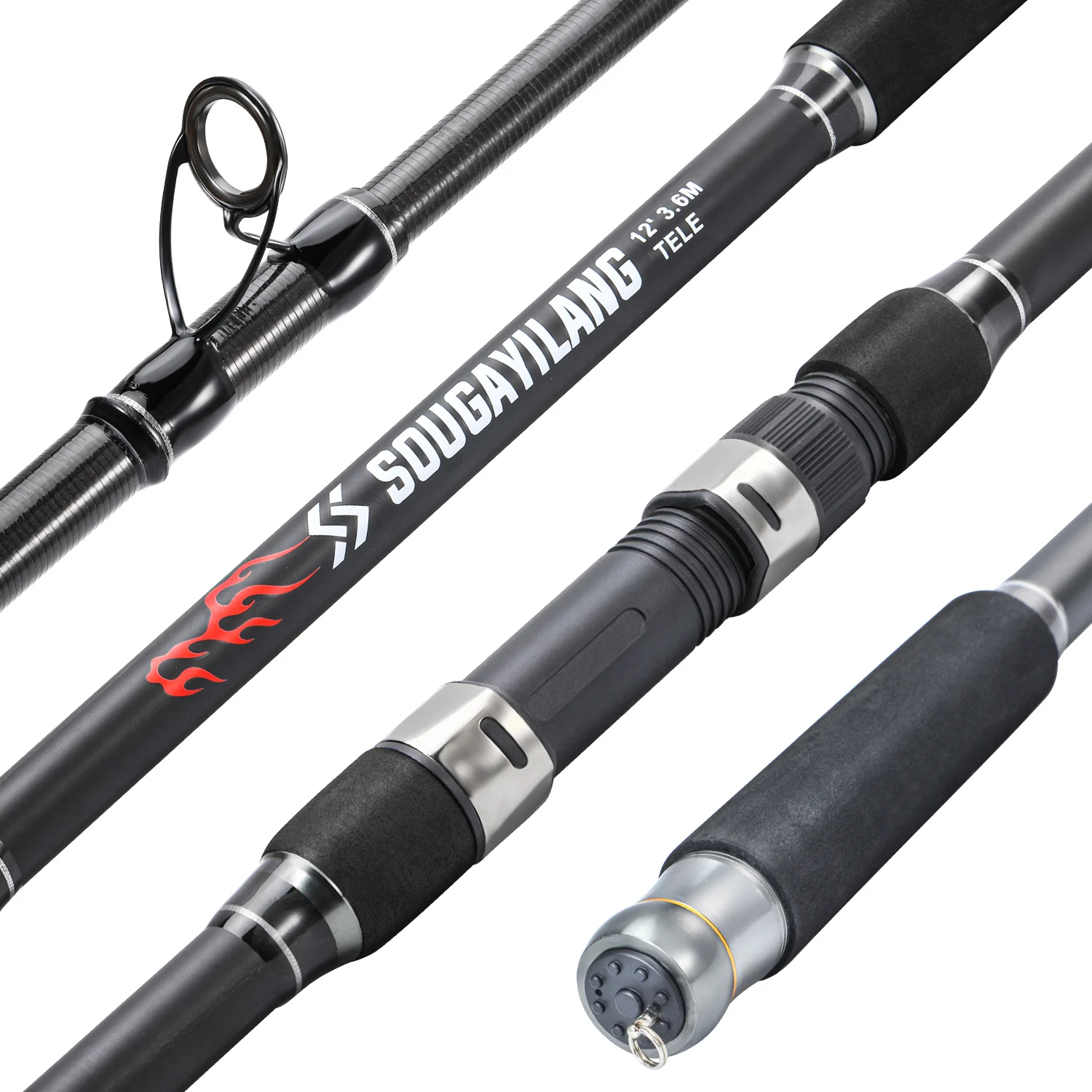 Sougayilang 30T High Carbon Carp Fishing Rod 36 42 Meters EVA Non Slip Grip Telescopic Rod Hard Power Long Casting Fishing Rod