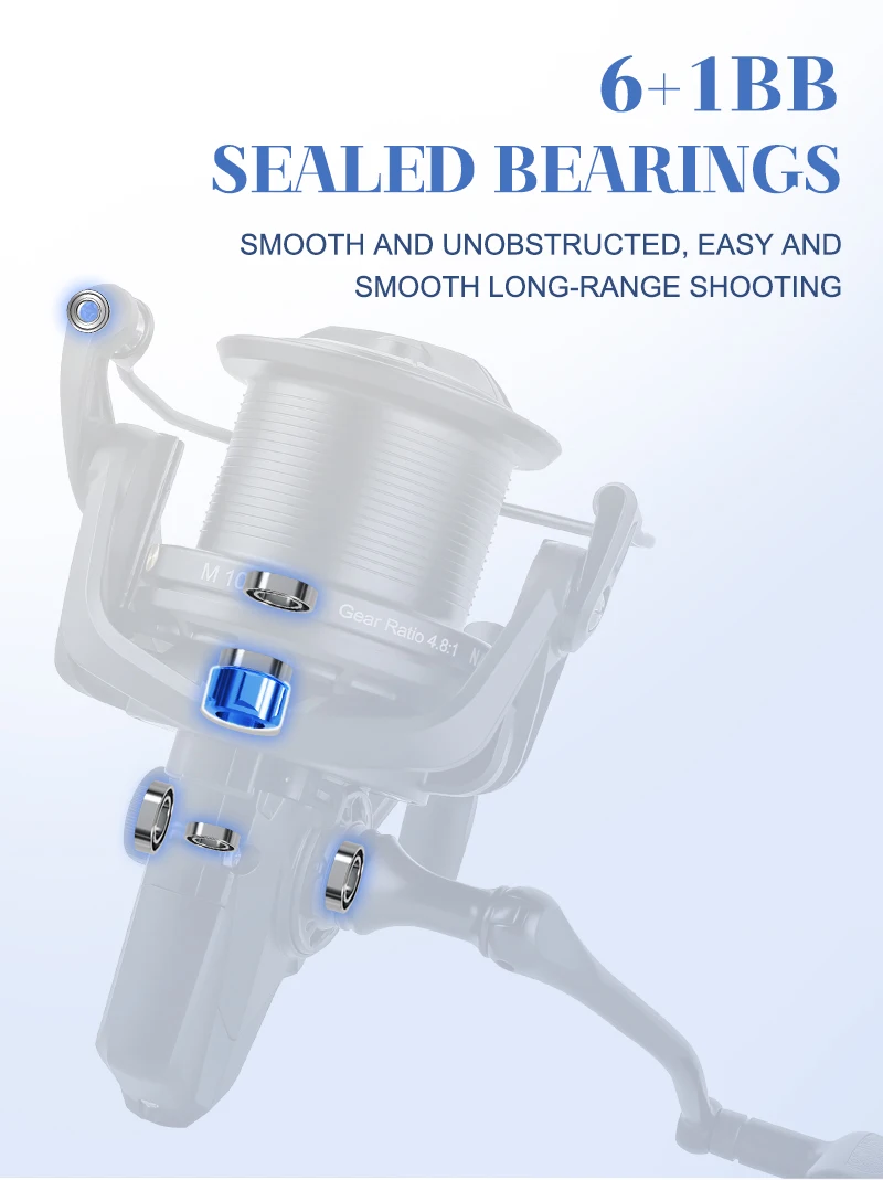 Drag 20KG Big Spinning Fishing Reel 8000-14000 Series Aluminum Alloy Spool Fishing Reel 4.8:1 Baitcasting Reels Reel Fishing