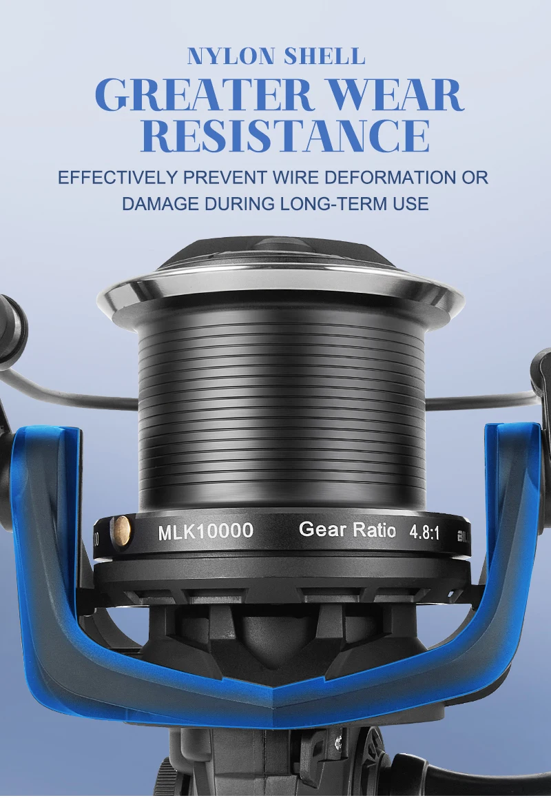 Drag 20KG Big Spinning Fishing Reel 8000-14000 Series Aluminum Alloy Spool Fishing Reel 4.8:1 Baitcasting Reels Reel Fishing