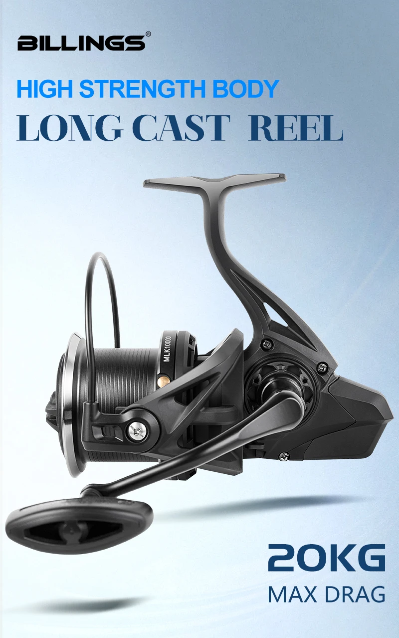 Drag 20KG Big Spinning Fishing Reel 8000-14000 Series Aluminum Alloy Spool Fishing Reel 4.8:1 Baitcasting Reels Reel Fishing