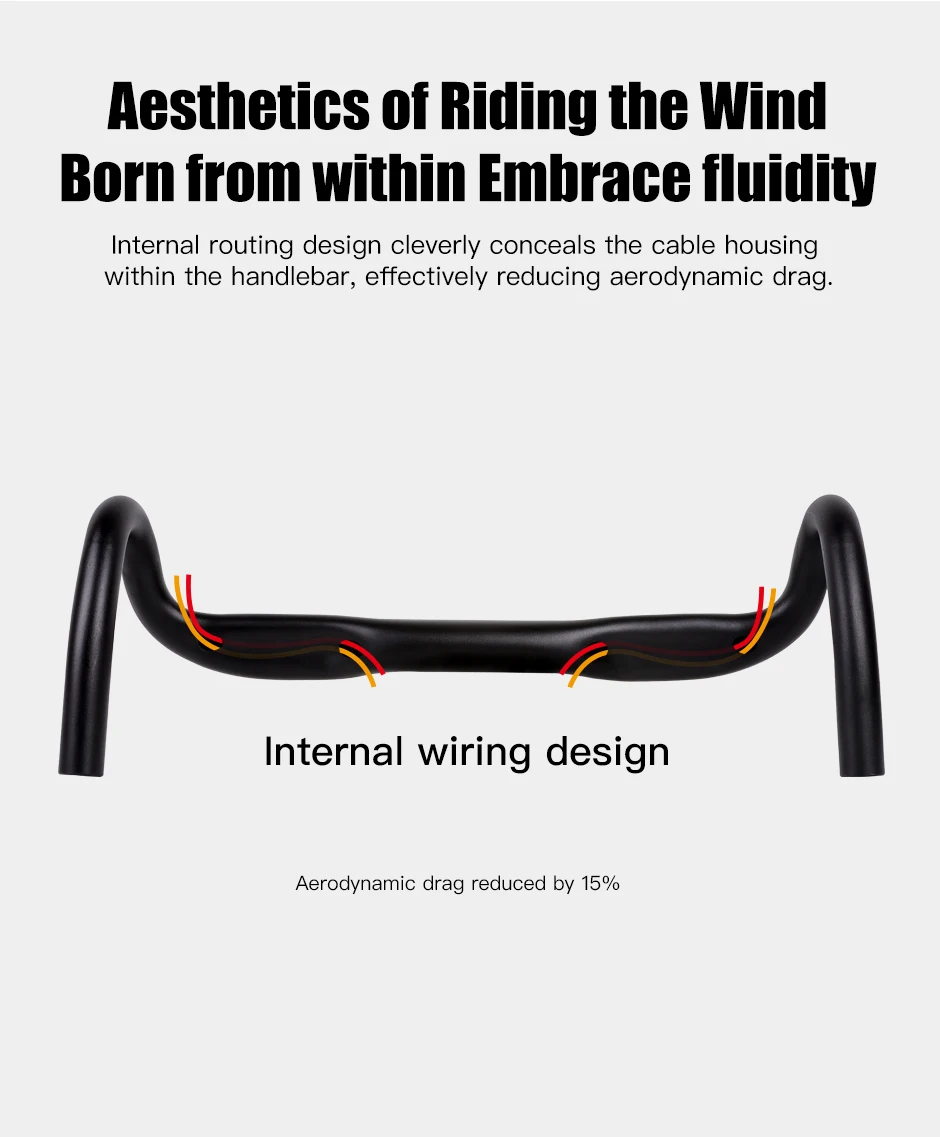 SAGMIT Bicycle Handlebar Reduce Resistance Bent Bar Strengthen Bike Parts With 31.8*420mm Aluminum Alloy Road Bike Handlebar
