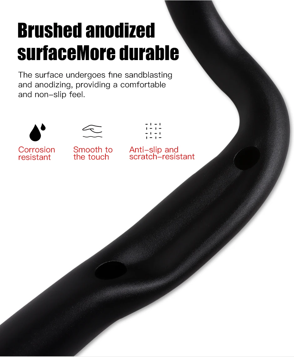 SAGMIT Bicycle Handlebar Reduce Resistance Bent Bar Strengthen Bike Parts With 31.8*420mm Aluminum Alloy Road Bike Handlebar