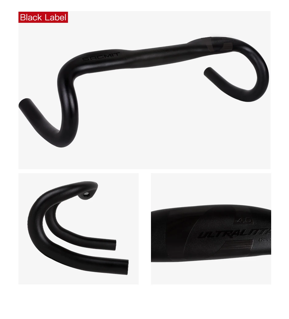 SAGMIT Bicycle Handlebar Reduce Resistance Bent Bar Strengthen Bike Parts With 31.8*420mm Aluminum Alloy Road Bike Handlebar