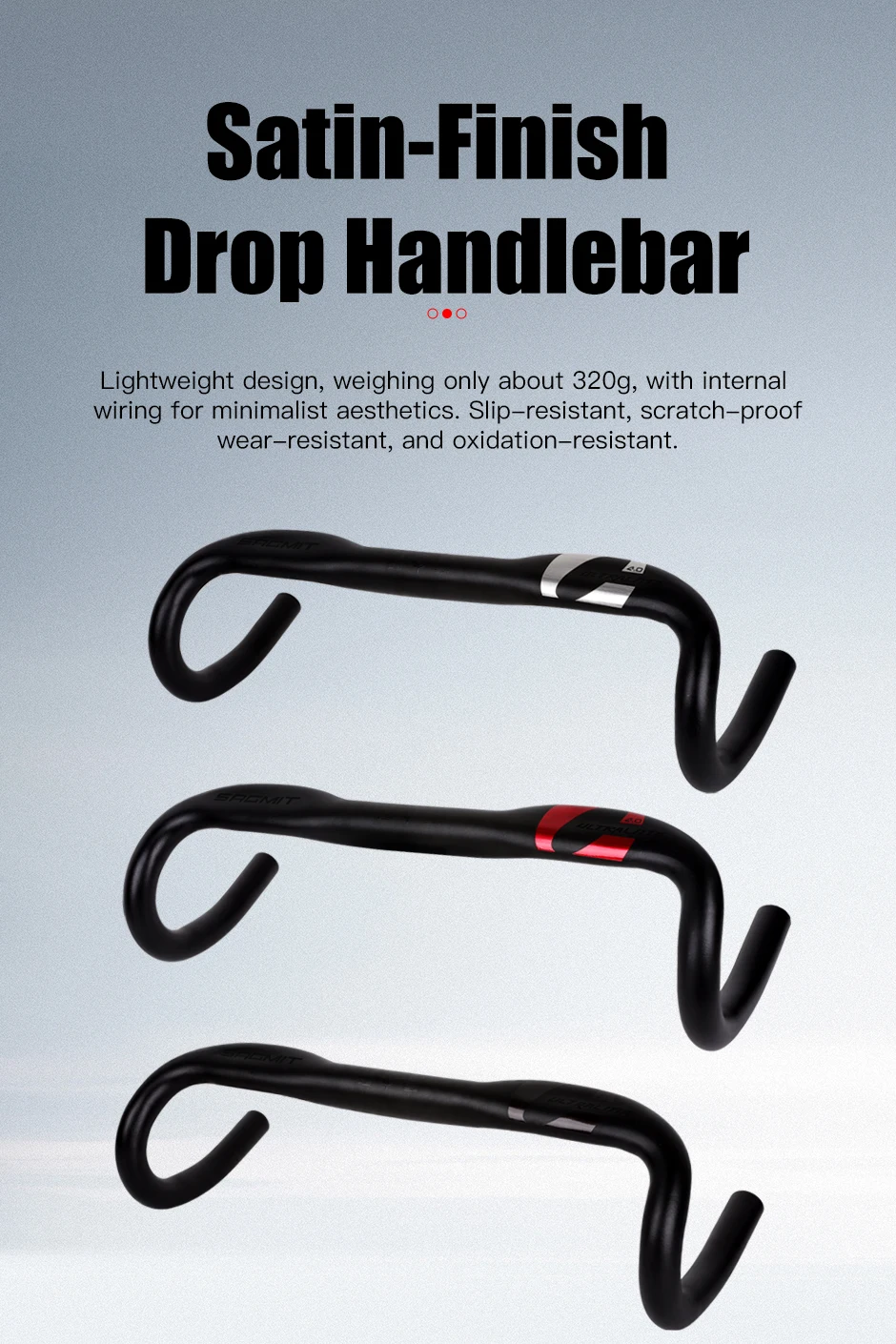 SAGMIT Bicycle Handlebar Reduce Resistance Bent Bar Strengthen Bike Parts With 31.8*420mm Aluminum Alloy Road Bike Handlebar