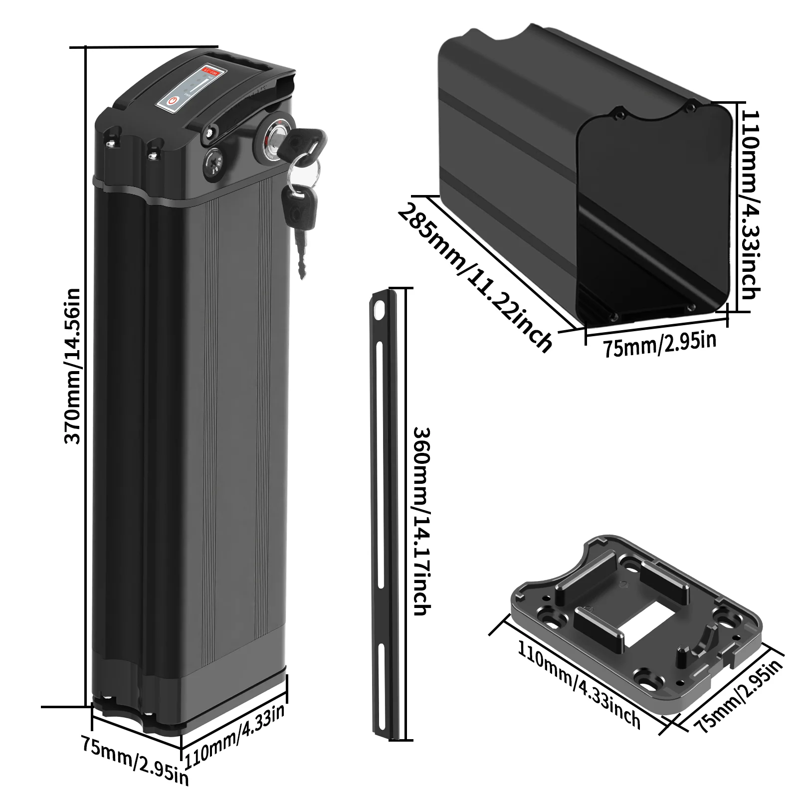 New Silver Fish Battery Case MAX 70pcs 18650 Cell Battery Box for Ebike Battery Large Shell Case for Electric Bicycles Folding