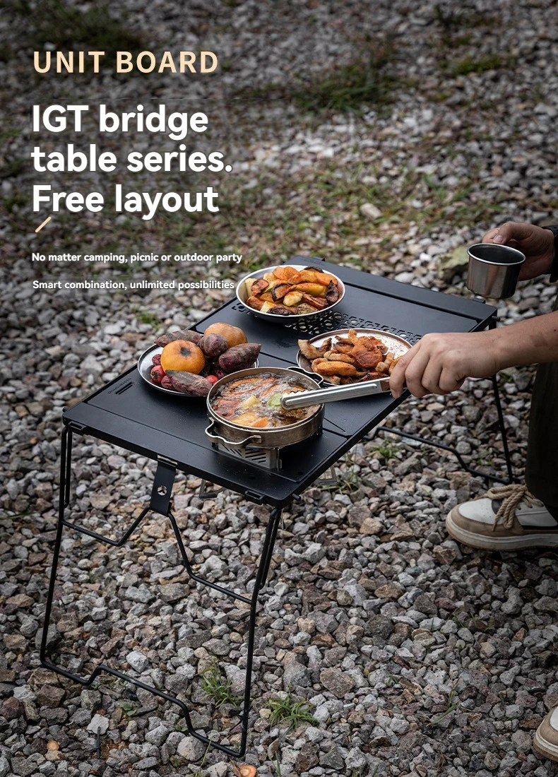 CK-3650-T38 CAMPINGMOON IGT Camping Chair and Table Set Outdoor FoldingCoffee Korean Bbq Grill Table Outdoor Foldable Camping