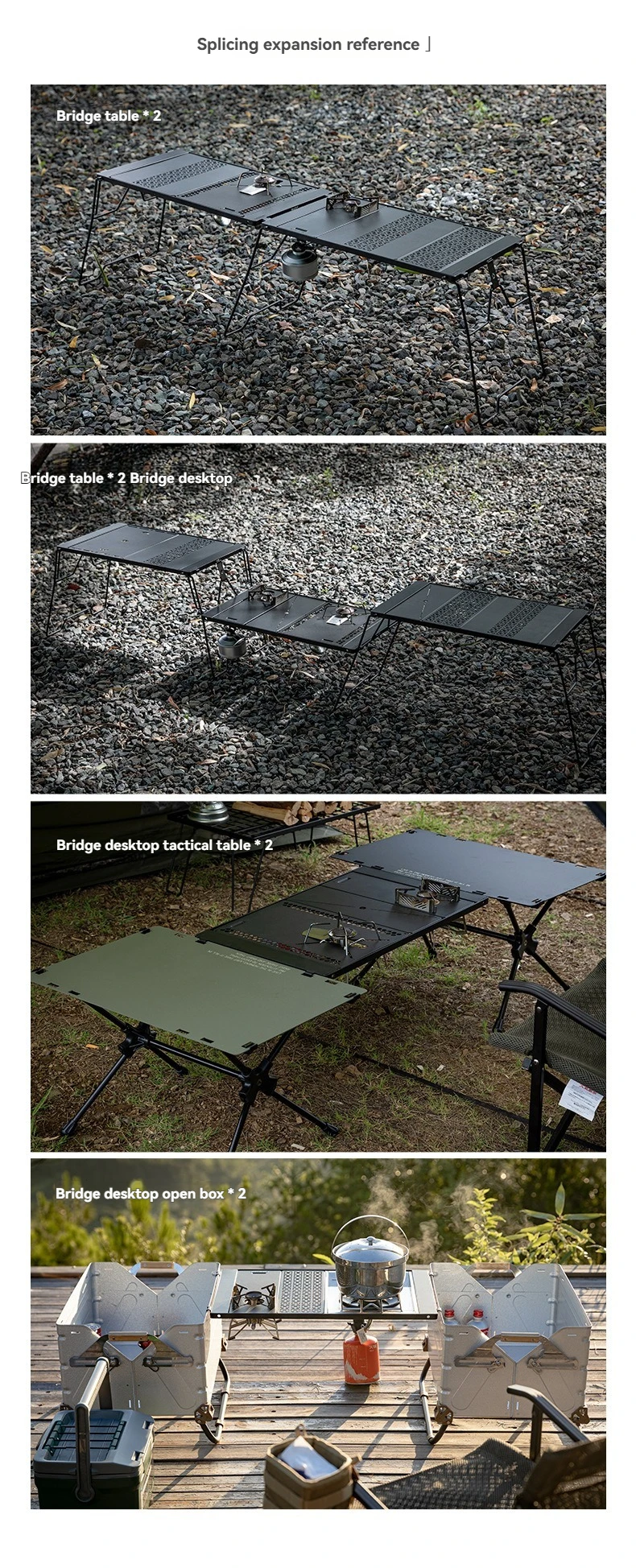 CK-3650-T38 CAMPINGMOON IGT Camping Chair and Table Set Outdoor FoldingCoffee Korean Bbq Grill Table Outdoor Foldable Camping