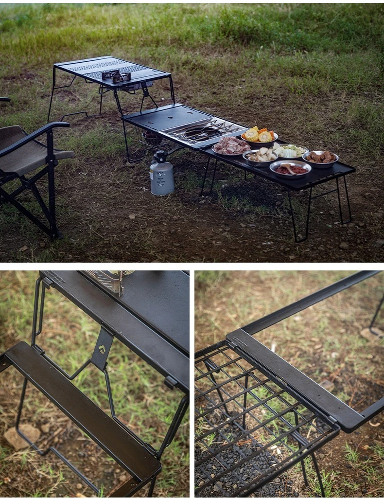 CK-3650-T38 CAMPINGMOON IGT Camping Chair and Table Set Outdoor FoldingCoffee Korean Bbq Grill Table Outdoor Foldable Camping