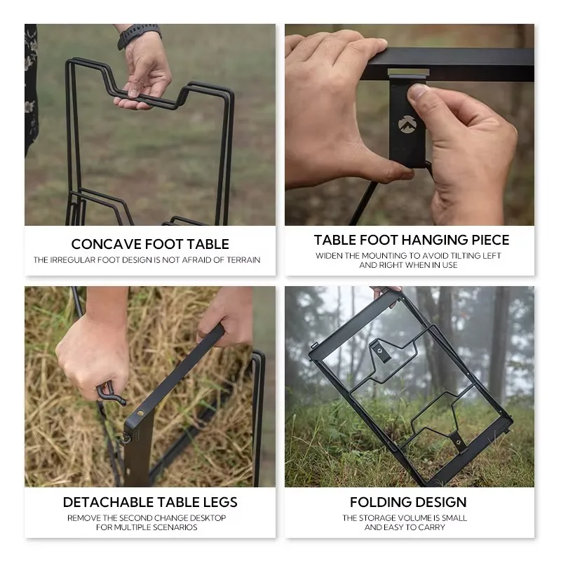 CK-3650-T38 CAMPINGMOON IGT Camping Chair and Table Set Outdoor FoldingCoffee Korean Bbq Grill Table Outdoor Foldable Camping