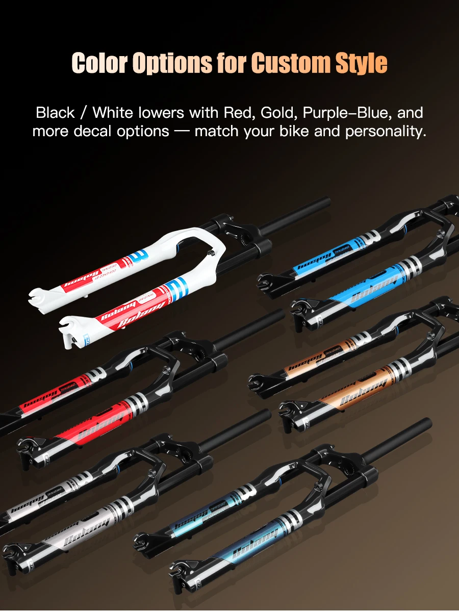 BOLANY Bike Air Fork 27.5/29inch 120mm Travel Oil Air Suspension Lightweight Magnesium Alloy Quick Release Bicycle Air Fork