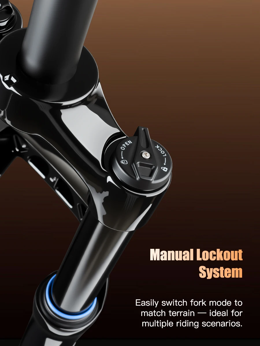BOLANY Bike Air Fork 27.5/29inch 120mm Travel Oil Air Suspension Lightweight Magnesium Alloy Quick Release Bicycle Air Fork