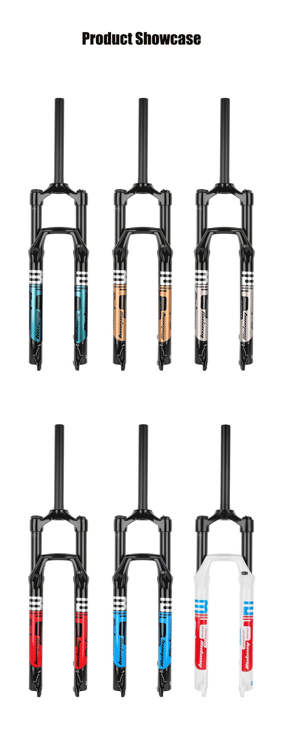 BOLANY Bike Air Fork 27.5/29inch 120mm Travel Oil Air Suspension Lightweight Magnesium Alloy Quick Release Bicycle Air Fork