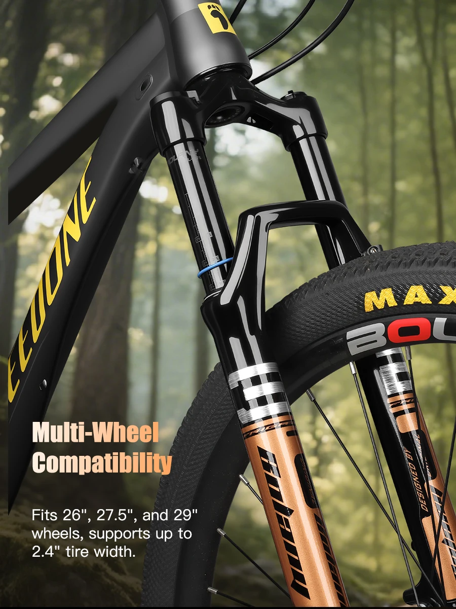 BOLANY Bike Air Fork 27.5/29inch 120mm Travel Oil Air Suspension Lightweight Magnesium Alloy Quick Release Bicycle Air Fork