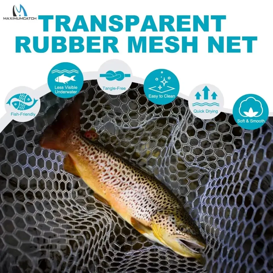 Maximumcatch New FL95/96/97 60-95CM Non Foldable Fishing Landing Net Carbon Fiber Composite Construction Durable Fishing Net