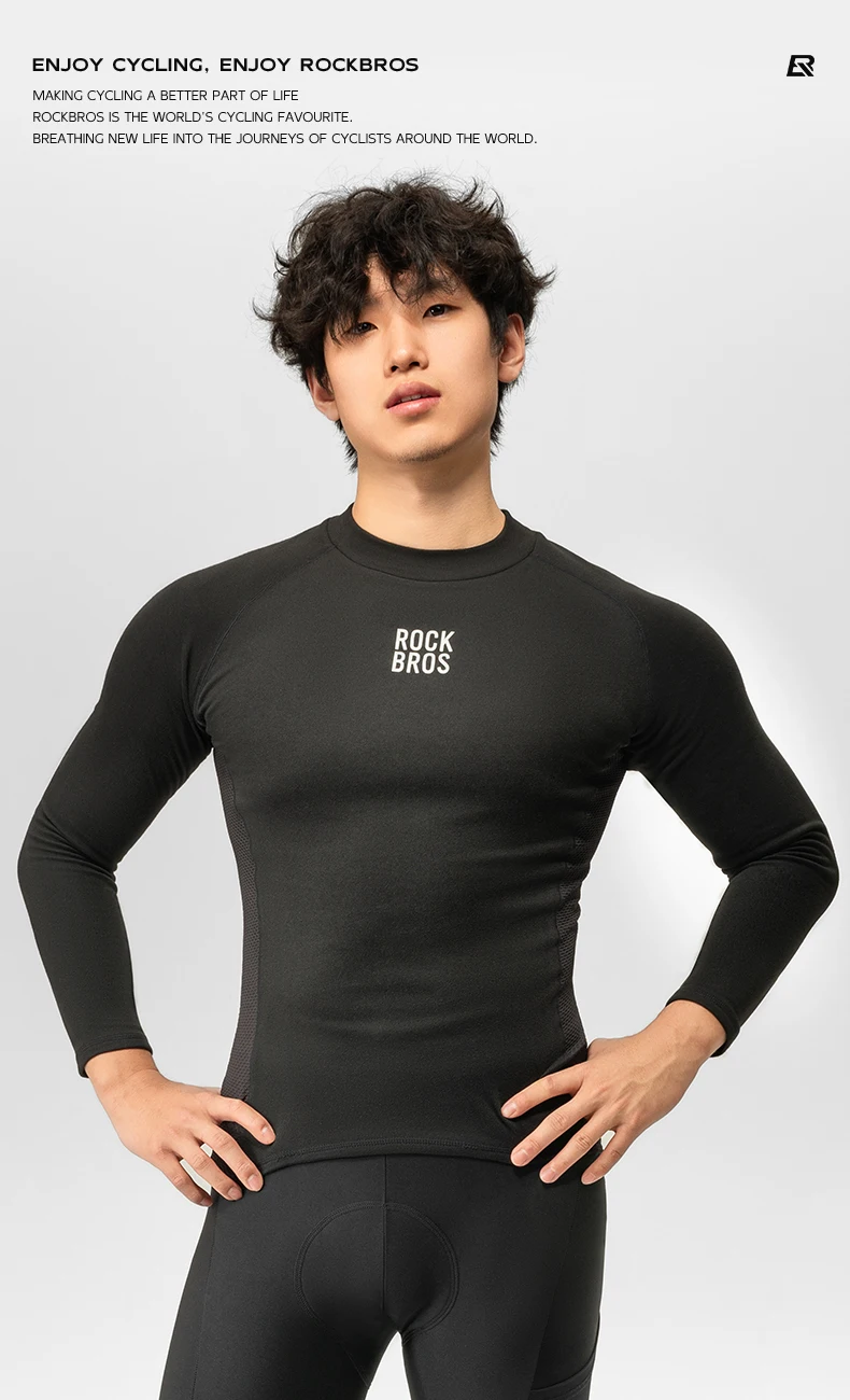 ROCKBROS Autumn Winter Cycling Jersey Warm Fleece Thermal Pullover Shirt Outdoor Sports Undershirt Men Women Cycling Clothing