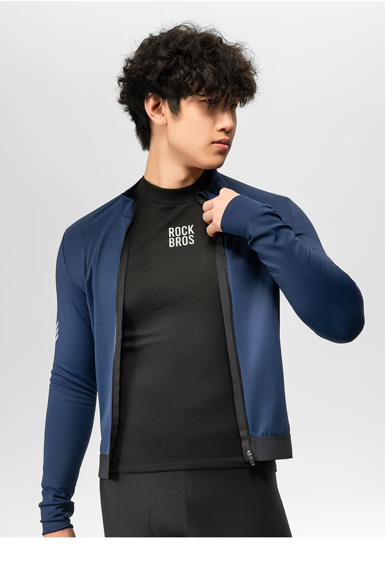 ROCKBROS Autumn Winter Cycling Jersey Warm Fleece Thermal Pullover Shirt Outdoor Sports Undershirt Men Women Cycling Clothing