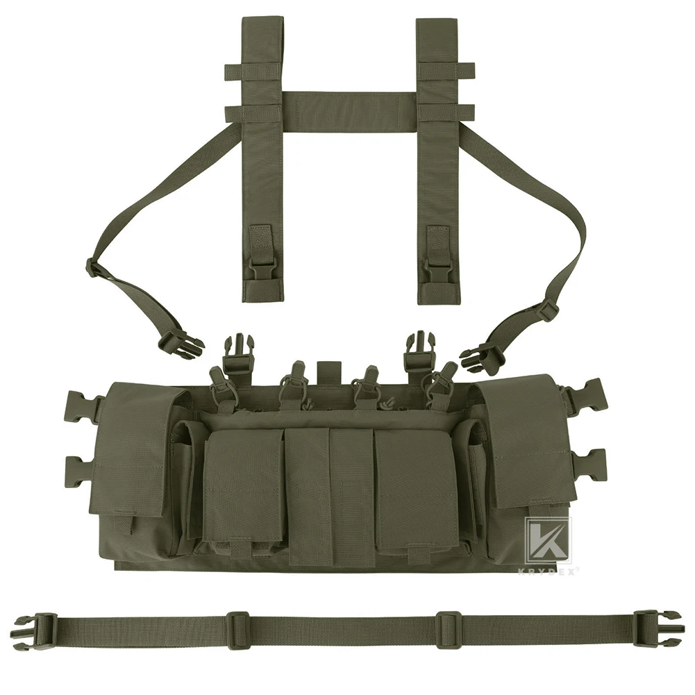 KRYDEX Tactical Chest Rig UW Gen IV Low Vis Lightweight Chest Rig Vest With Magazine Radio Tool GP Pouch H Harness Strap