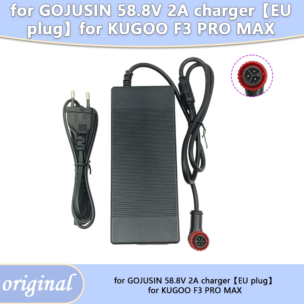 58.8V 2A 3-pin Battery Charger For GOJUSIN Fit For KUGOO F3 PRO MAX/AUSOM LEOPARD DT1 PRO / DT2 PRO / SR1 Electric Scooter