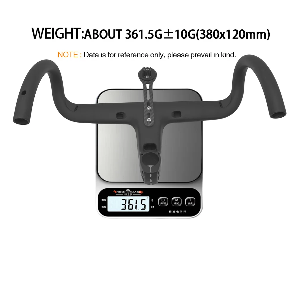 Gold UD Matte Carbon Fiber MTB Bicycle Handlebar Horizontal Handle 380/400/420mm Integrated Internal Wiring Handlebar