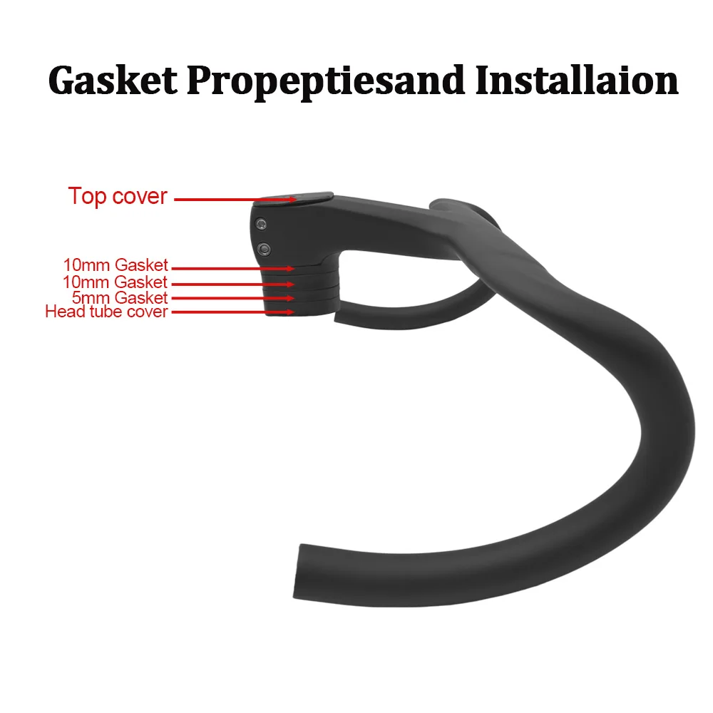 Gold UD Matte Carbon Fiber MTB Bicycle Handlebar Horizontal Handle 380/400/420mm Integrated Internal Wiring Handlebar