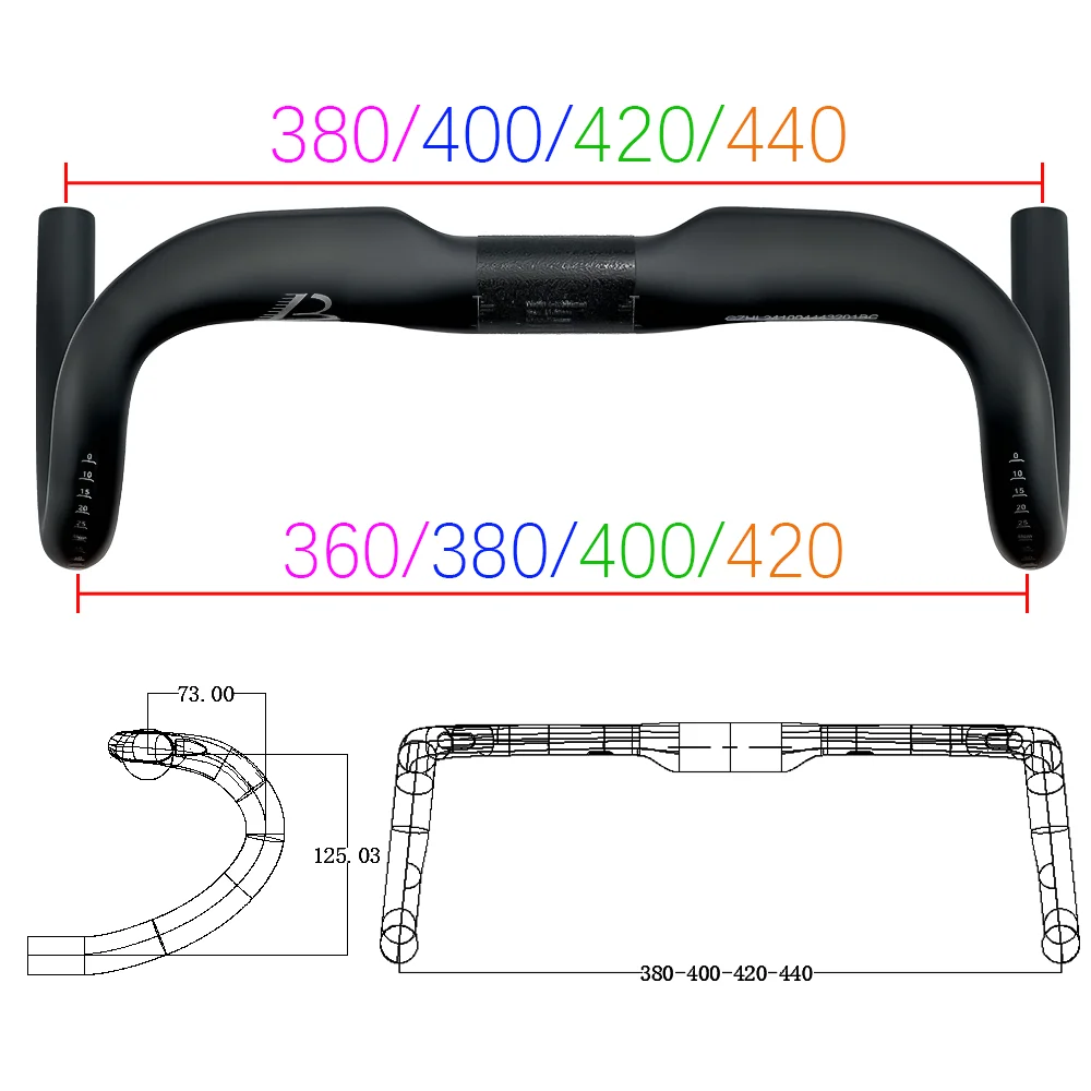 BALUGOE Carbon Fiber Ultralight Road Bicycle Handle Full Internal Wiring Handle Professional Competition Competitive Cycling