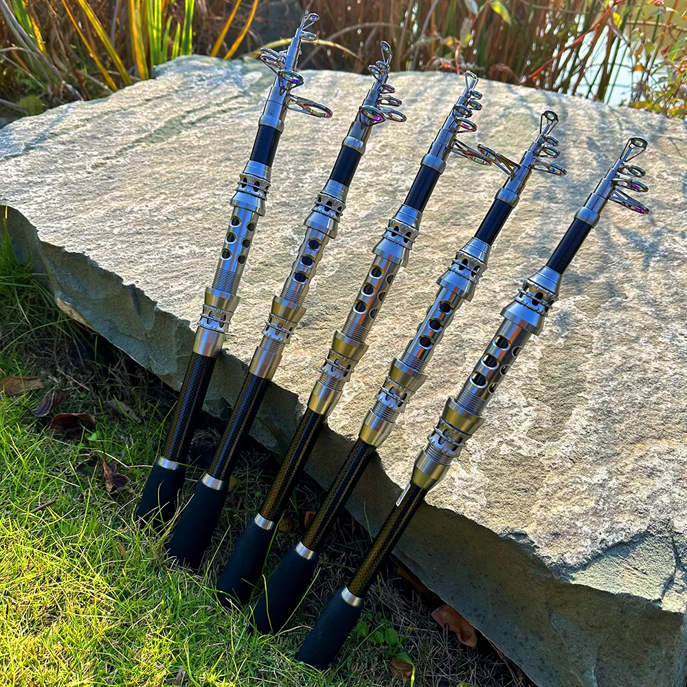 Ghotda Mini Sea Fishing Rod Spinning Feeder Carbon Fiber Telescopic 3.0M 2.7M 2.4M 2.1M 1.8M Portable Pole Metal Reel Seat