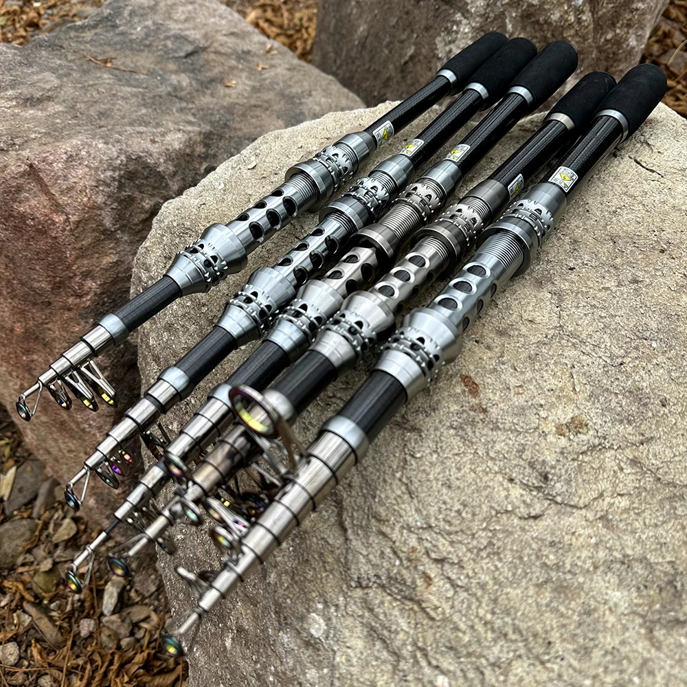 Ghotda Mini Sea Fishing Rod Spinning Feeder Carbon Fiber Telescopic 3.0M 2.7M 2.4M 2.1M 1.8M Portable Pole Metal Reel Seat