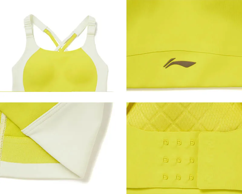 Li-Ning Women's Training Sports Bra LN SWEAT PROOF Stable Support 76%Polyester 24%Elastane Tight LiNing Corss Strap Bras AUBW010