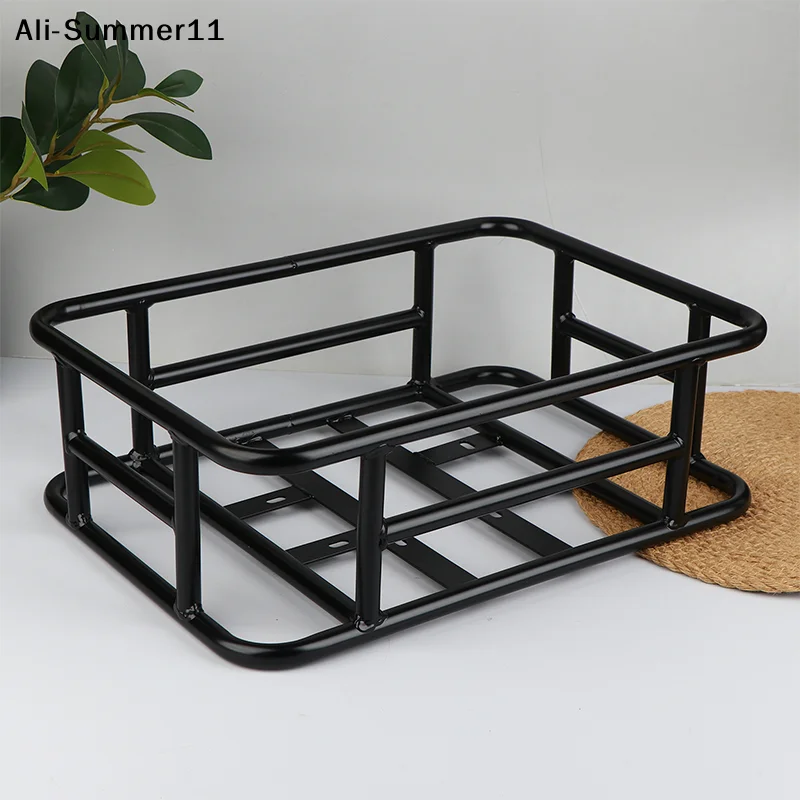 【Wq0】【】Rear Bike Basket Bicycle Cargo Rack Bag Large Capacity E-Bike Basket Bike Baskets Rear Removable Metal Rack For Most Bike