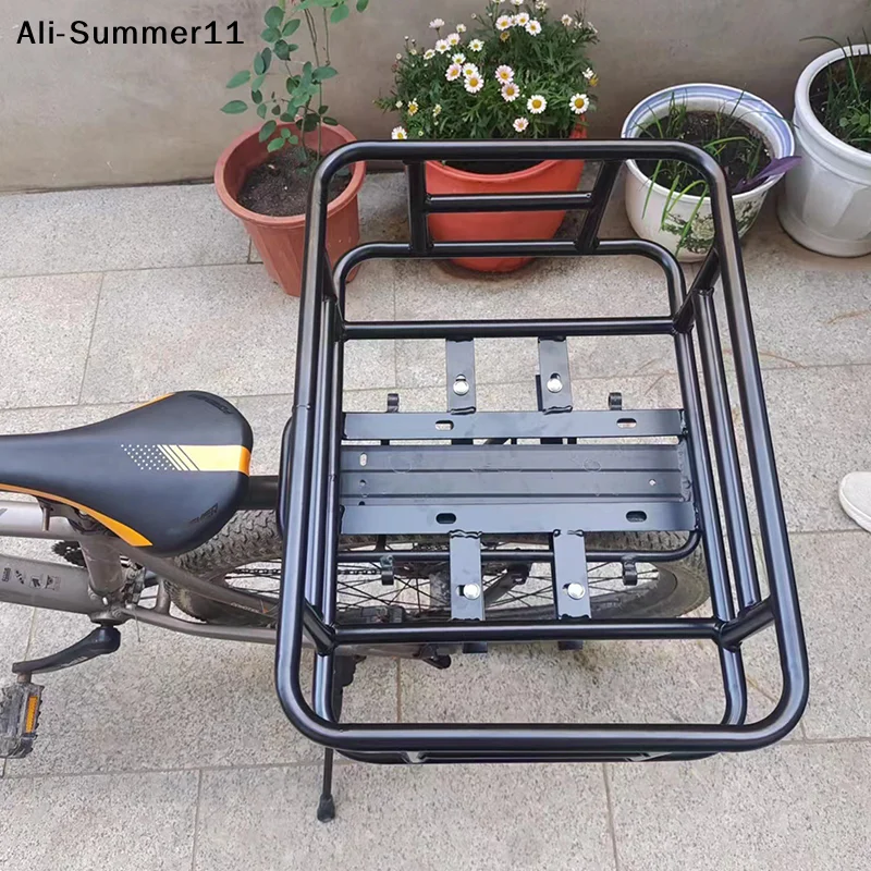 【Wq0】【】Rear Bike Basket Bicycle Cargo Rack Bag Large Capacity E-Bike Basket Bike Baskets Rear Removable Metal Rack For Most Bike