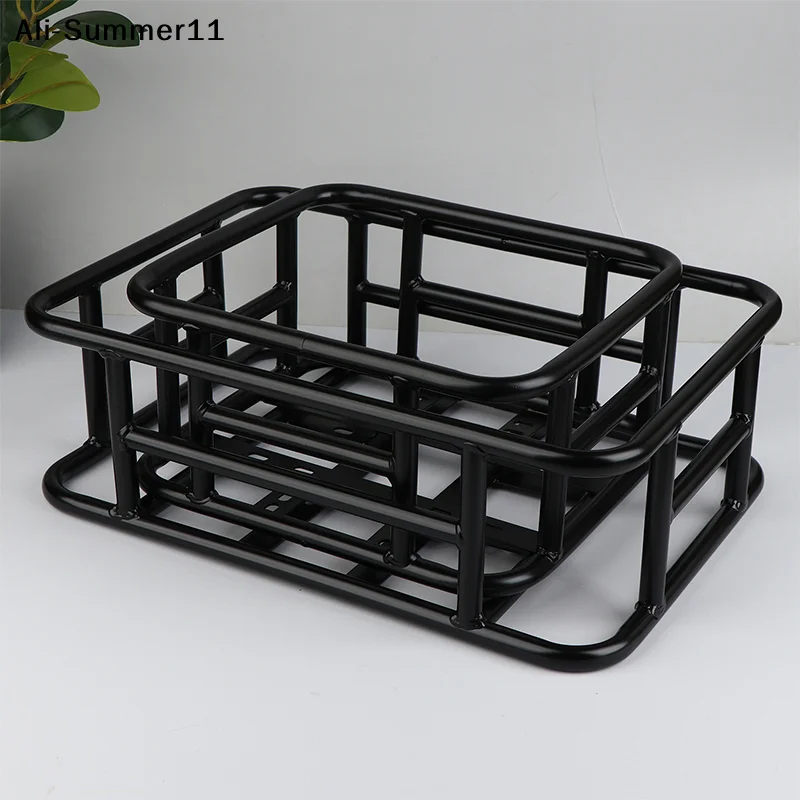 【Wq0】【】Rear Bike Basket Bicycle Cargo Rack Bag Large Capacity E-Bike Basket Bike Baskets Rear Removable Metal Rack For Most Bike