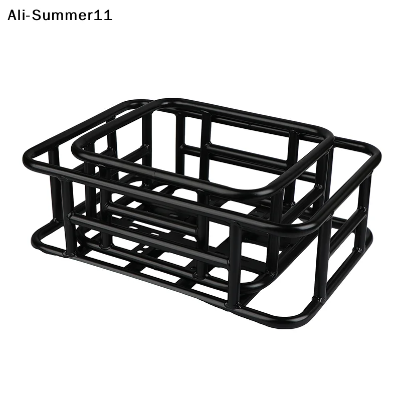 【Wq0】【】Rear Bike Basket Bicycle Cargo Rack Bag Large Capacity E-Bike Basket Bike Baskets Rear Removable Metal Rack For Most Bike