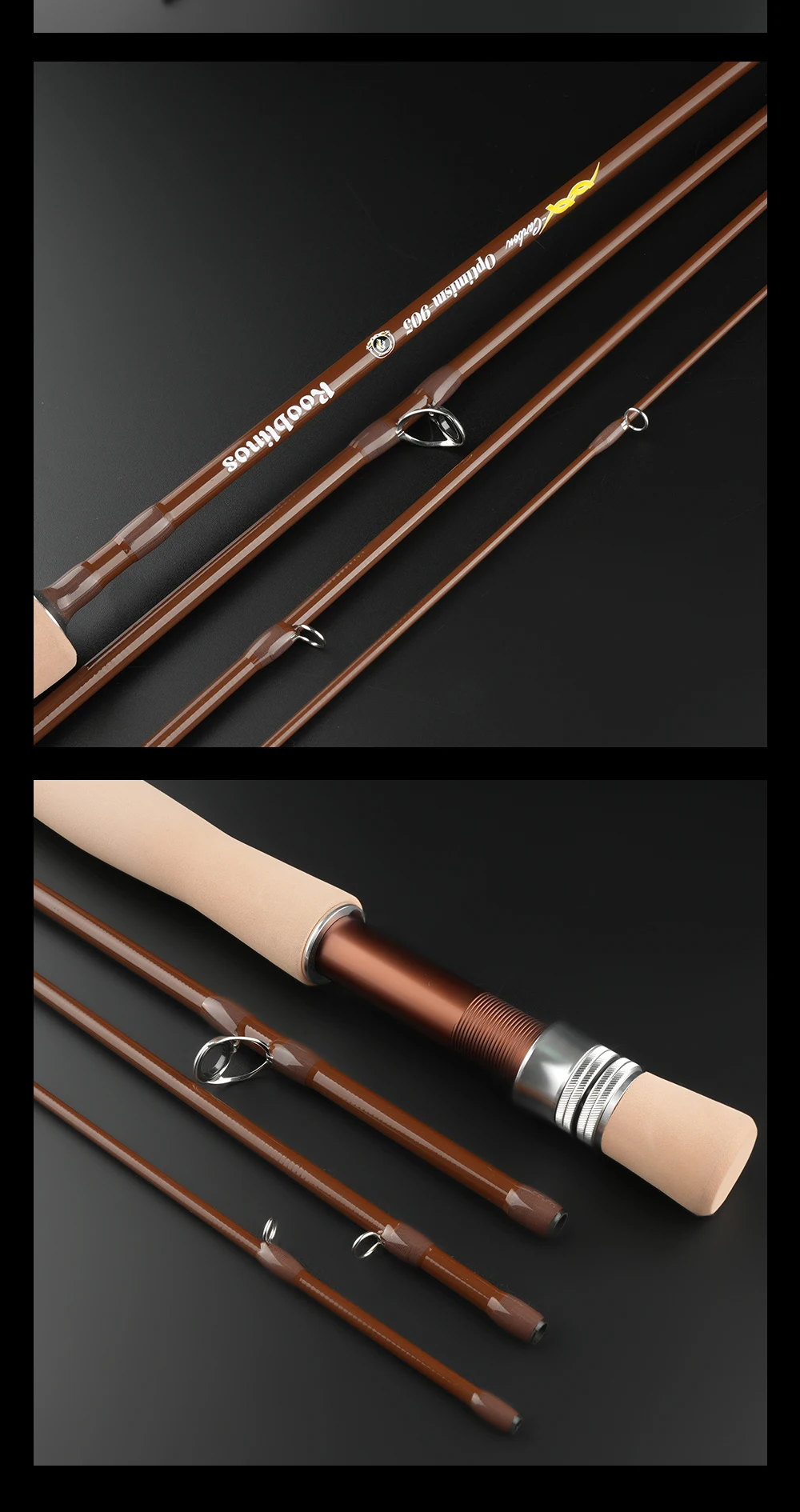 ROOBLINOS Fly Fishing Rod 4/5wt,9ft(2.7m)Ultra Lite,Carbon Rod,Freshwater Fly Rods,JIT,2026 New Fishing Rod